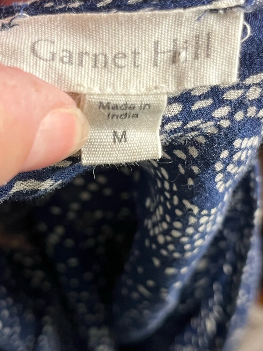 Garnet Hill Organic Cotton Printed Caftan Tunic Dress Coverup Size M - Picture 6 of 8
